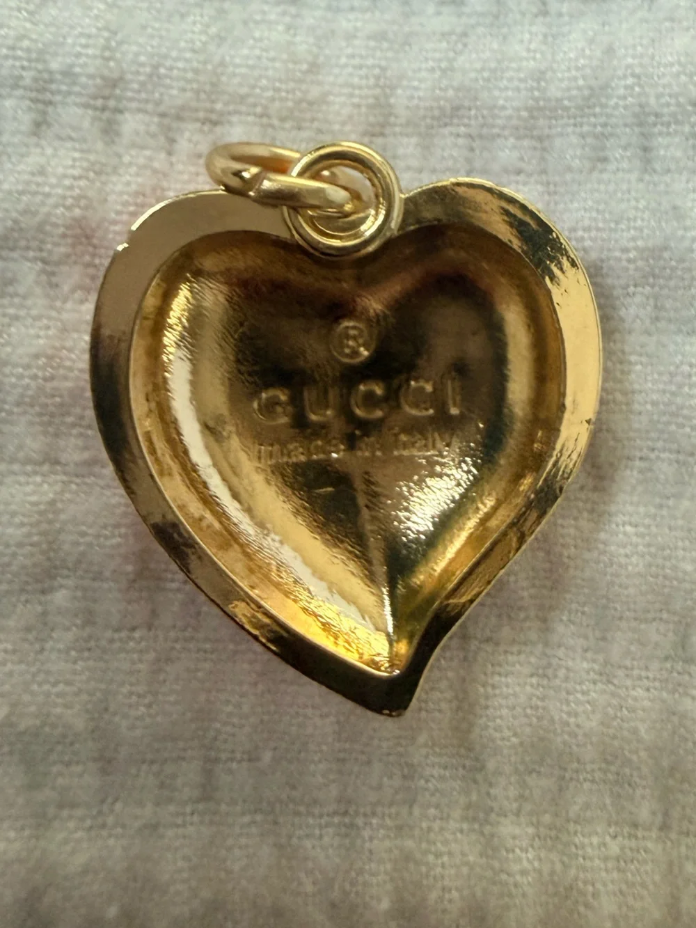 Two-Tone Heart Pendant Charm in Purple & Orange with Gold Accent